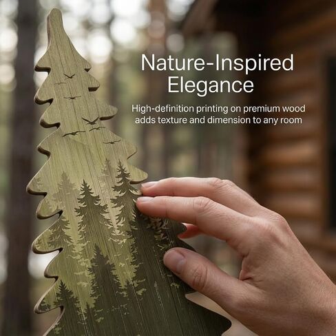 Bnesi Tree Wall Decor 3 Piece Set Features Woodland Forest Designs Suits Woodland Nursery Baby Boy Room Spaces Rustic Nature Wall Art For Cabin Woodsy Decor (Retro) in Kuwait