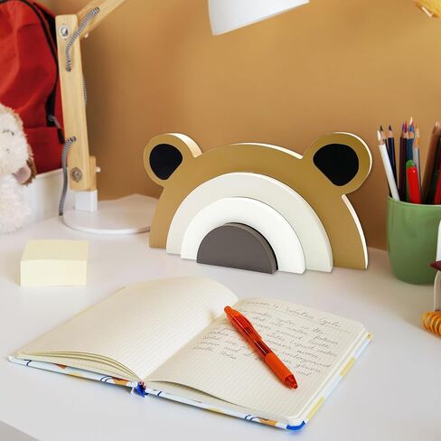 AWISBI Wooden Bear Rainbow Bridge Decoration Kids Room Decor | Woodland Decor, Baby Bear Nursery Decor, Nursery Room Shelf Decor in Kuwait