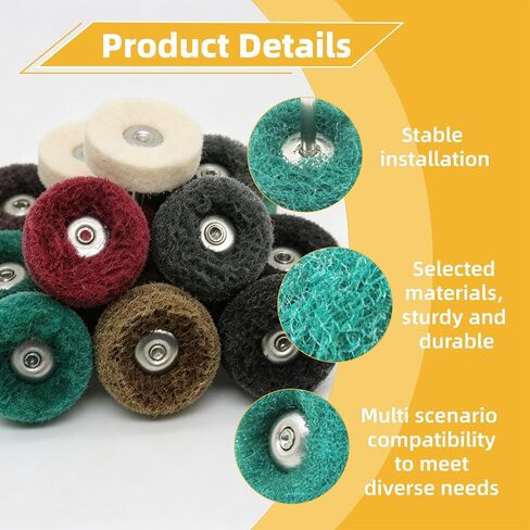BURMONG 120 Pcs Polishing Kit for Dremel, Abrasive Buffing Wheels 1/8 Inch Shank for Rotary Tool, Polishing Wheels for Metal Wood Jewelry DIY Sanding in Kuwait