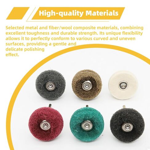 BURMONG 120 Pcs Polishing Kit for Dremel, Abrasive Buffing Wheels 1/8 Inch Shank for Rotary Tool, Polishing Wheels for Metal Wood Jewelry DIY Sanding in Kuwait