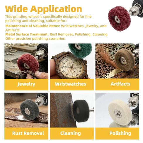 BURMONG 120 Pcs Polishing Kit for Dremel, Abrasive Buffing Wheels 1/8 Inch Shank for Rotary Tool, Polishing Wheels for Metal Wood Jewelry DIY Sanding in Kuwait