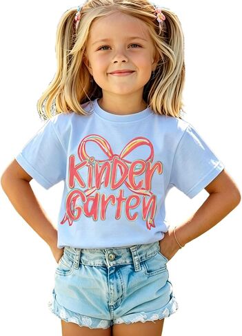 Ritatte Toddler Kid Girls Pre K/Kindergarten/First/Second/Third Grade Shirt First Day of School T-Shirt Back to School Tops in Kuwait