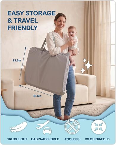 Bassinet Bedside Sleeper, Baby Crib for Newborn, Baby Bassinets Bedside Sleeper with 4 Auto-Lock & Adjustable Height, Breathable Mesh & Mattress, Bedside Bassinet in Kuwait