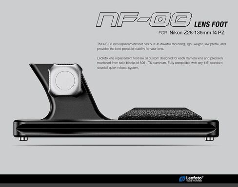 Leofoto NF-08 Lens Replacement Foot for Nikon Z 28-135mm f/4 PZ, Compatible Arca-Swiss,CNC Aluminum Lens Foot with QD Socket & Ergonomic Silicone Grip, Two Safety Stop in Kuwait