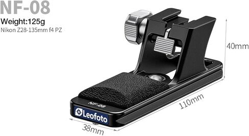 Leofoto NF-08 Lens Replacement Foot for Nikon Z 28-135mm f/4 PZ, Compatible Arca-Swiss,CNC Aluminum Lens Foot with QD Socket & Ergonomic Silicone Grip, Two Safety Stop in Kuwait