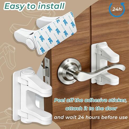 Child Proof Door Lever Lock 2 Pack Baby Proof Door Knob Locks Easy to Install no Tools Need or Drill in Kuwait