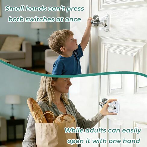 Child Proof Door Lever Lock 2 Pack Baby Proof Door Knob Locks Easy to Install no Tools Need or Drill in Kuwait