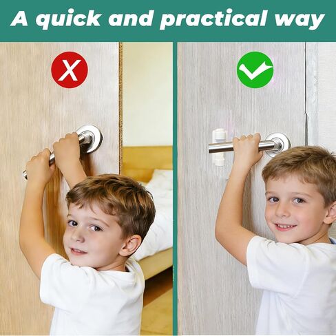 Child Proof Door Lever Lock 2 Pack Baby Proof Door Knob Locks Easy to Install no Tools Need or Drill in Kuwait