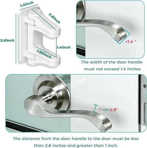 Child Proof Door Lever Lock 2 Pack Baby Proof Door Knob Locks Easy to Install no Tools Need or Drill in Kuwait