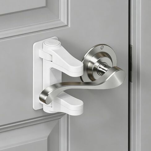 Child Proof Door Lever Lock 2 Pack Baby Proof Door Knob Locks Easy to Install no Tools Need or Drill in Kuwait
