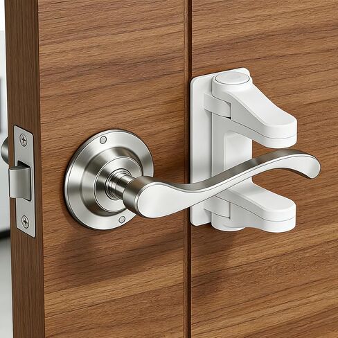 Child Proof Door Lever Lock 2 Pack Baby Proof Door Knob Locks Easy to Install no Tools Need or Drill in Kuwait