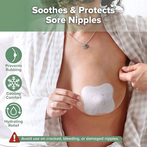 haakaa Hydrogel Nipple Pads with Lanolin, 8 PCS Individually Wrapped | Cooling hydrogel nipple pads with lanolin for soothing comfort during breastfeeding and pumping, breastfeeding essential in Kuwait