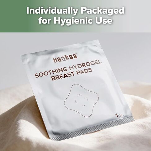 haakaa Hydrogel Nipple Pads with Lanolin, 8 PCS Individually Wrapped | Cooling hydrogel nipple pads with lanolin for soothing comfort during breastfeeding and pumping, breastfeeding essential in Kuwait