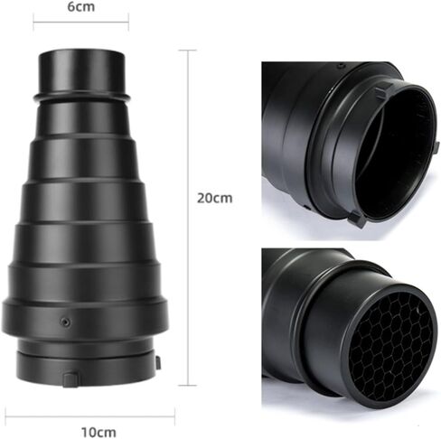 Professional Snoot Honeycomb Grid Light Beam Tube Bowens Mount Studio Strobe Flash Accessory Photography Lighting Equipment Conical Shape Light Control Tool for Studio Photo in Kuwait