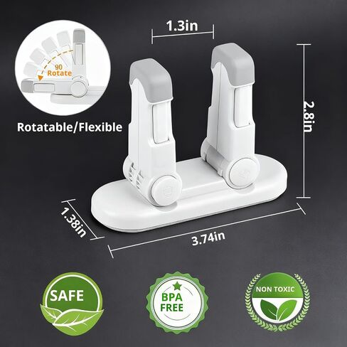 Child Safety Door Lever Lock (4 Pack) - No Drill 3M Adhesive Baby Proof for Handles - Easy One Hand Use Stops Kids Toddlers Pets in Kuwait