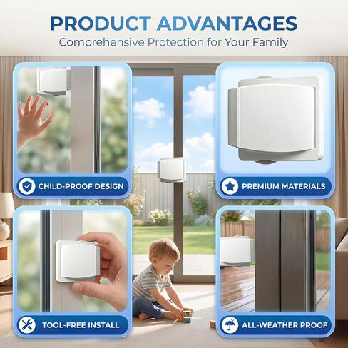2 Pack Sliding Window Child Safety Lock, For Toddlers Ages 0-4, Home, Office, Patio, Balcony & Closet Use, Durable Security Lock For 0-4 Years Old Toddler Safety Protection in Kuwait