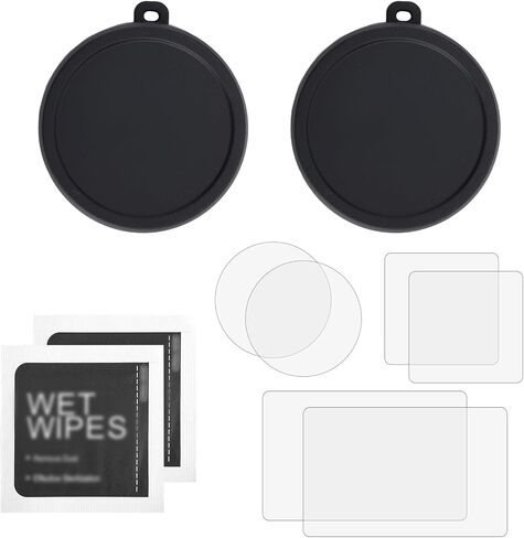 Lens Screen Protector for DJI Osmo Action 6, HD Tempered Glass Front/Rear Screen Protectors Anti-Scratch Lens Film with Silicone Cap Bubble-Free Action Camera Accessories Kit in Kuwait