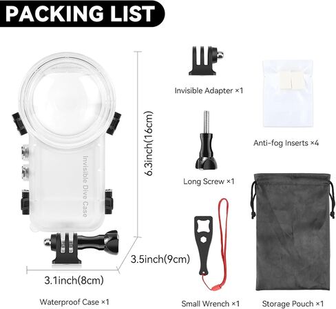 Premium Invisible Dive Housing Case for Insta360 X5 in Kuwait