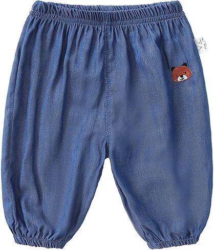 Moonker Toddler Boys Certoon Embroidery Baggy Sweatpants Elastic Waist Solid Color Harem Pants Distressed Cute Bottoms Teens in Kuwait