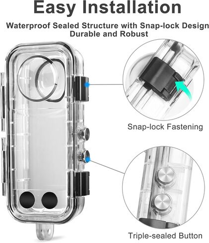OKFUN Waterproof Case for Insta 360X4,40M/131FT Protective Underwater Dive Housing PC Shell Photography Shell with Bracket for Insta 360 x4 Action Camera Accessorie Kits in Kuwait
