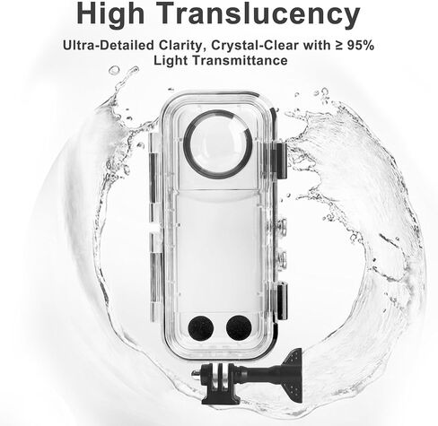 OKFUN Waterproof Case for Insta 360X4,40M/131FT Protective Underwater Dive Housing PC Shell Photography Shell with Bracket for Insta 360 x4 Action Camera Accessorie Kits in Kuwait