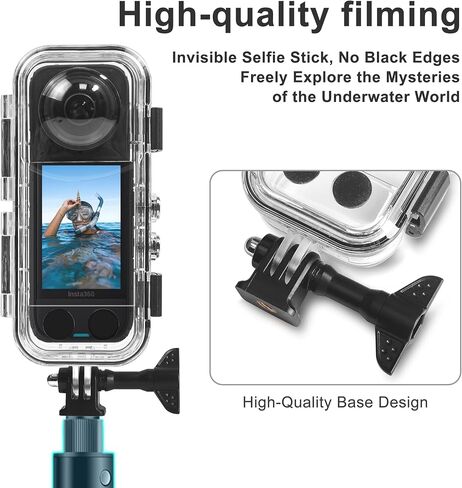 OKFUN Waterproof Case for Insta 360X4,40M/131FT Protective Underwater Dive Housing PC Shell Photography Shell with Bracket for Insta 360 x4 Action Camera Accessorie Kits in Kuwait