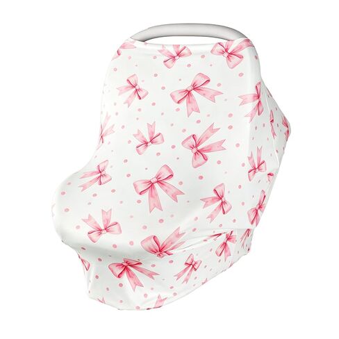 Baby Car Seat Cover for Boys Girls, Breathable Infant Carseat Canopy, Summer Lightweight Sunshade Carrier Cover for Newborn, Nursing Cover & Shopping Cart Cover, Pink Floral in Kuwait