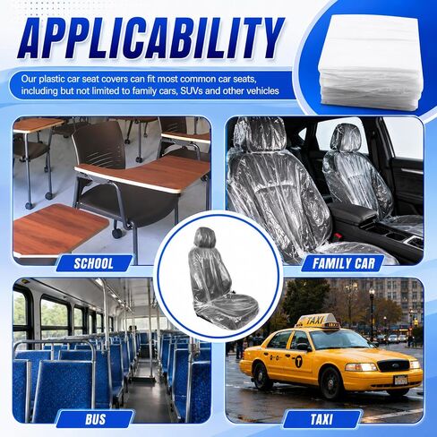 Disposable Car Seat Covers 25PCS,Waterproof Plastic Seat Covers for Cars for Secure Fit,Portable Car Seats Protector Cars Accessories Fit for Mechanics/Pet Owners in Kuwait