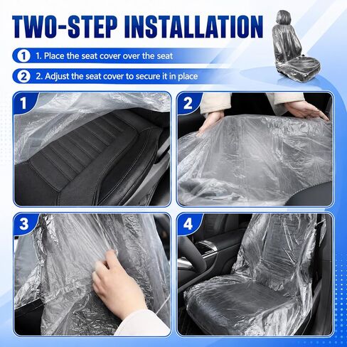 Disposable Car Seat Covers 25PCS,Waterproof Plastic Seat Covers for Cars for Secure Fit,Portable Car Seats Protector Cars Accessories Fit for Mechanics/Pet Owners in Kuwait