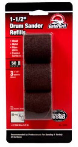Gator 1.5 in. Dia. x 1.5 in. L Aluminum Oxide Abrasive Sleeve Refill 50 Grit Coarse 3 pc. in Kuwait