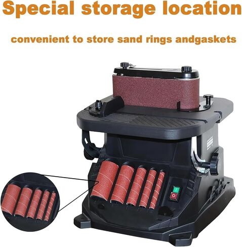 Electric Oscillating Spindle and Belt Sander, 450W Woodworking Tool with Sanding Sleeves and Tilting Table for Grinding Curves and Contours in Kuwait