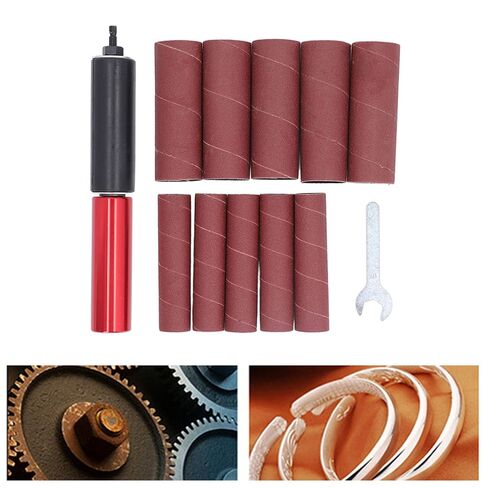 Fafeicy Spindle Sander Adapter, 1.5in Drill Press Sanding Drum with 120 Grit Sandpaper Sleeves, for Power Drill Woodworking and Material Removal in Kuwait