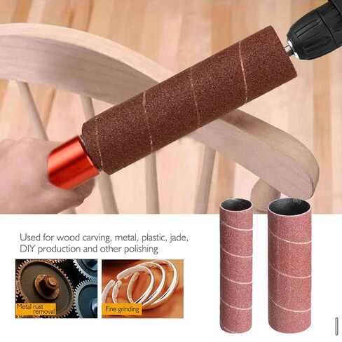 Fafeicy Spindle Sander Adapter, 1.5in Drill Press Sanding Drum with 120 Grit Sandpaper Sleeves, for Power Drill Woodworking and Material Removal in Kuwait