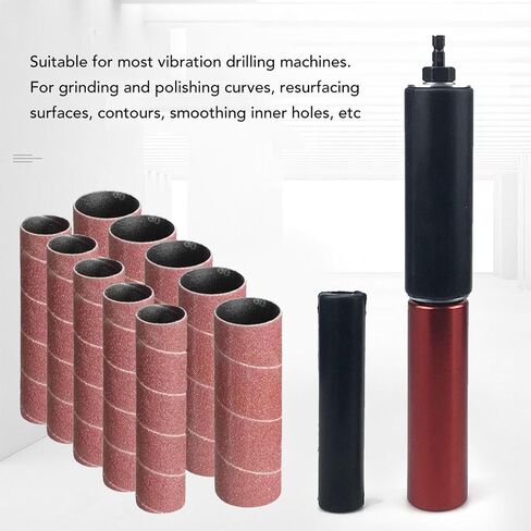 Fafeicy Spindle Sander Adapter, 1.5in Drill Press Sanding Drum with 120 Grit Sandpaper Sleeves, for Power Drill Woodworking and Material Removal in Kuwait
