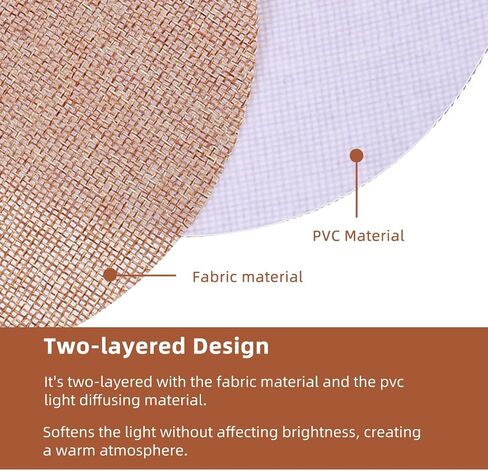 Homoyoyo 2Pcs Round Cloth Ceiling Lampshade Diffuser Cover 6.29In Light Shade Fabric Lamp Shade for Ceiling Soft Light Protection and Glare Reduction for Living Room Nursery in Saudi Arabia