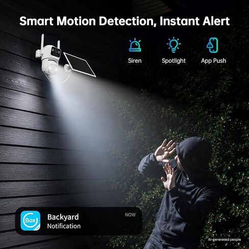 ELYSOO Dual Lens 4G LTE Cellular Security Camera, 2K HD Video, No WiFi Needed, 360° View Camera with Night Vision, Easy to Install, PIR Alarm, Built-in SIM Card(Supports Verizon/AT&T/T-Mobile) - White in Kuwait