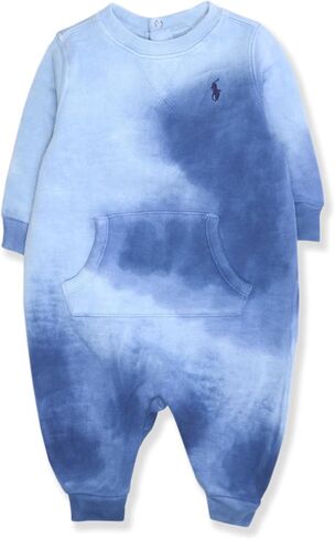 POLO RALPH LAUREN Boys Kids Tie Dye Kangaroo Pocket Long Sleeve Fleece Lined Coveralls, in Kuwait