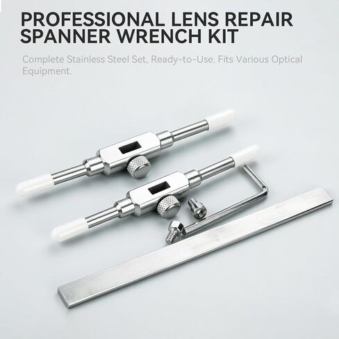 Agatige Camera Lens Spanner Wrench, Dual Tip Lens Repair Spanner Adjustable Stainless Steel Maintenance Wrench Repairing Opening Tool Set for Disassemble 10 to 130mm Lens in Kuwait