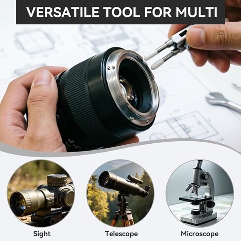 Agatige Camera Lens Spanner Wrench, Dual Tip Lens Repair Spanner Adjustable Stainless Steel Maintenance Wrench Repairing Opening Tool Set for Disassemble 10 to 130mm Lens in Kuwait