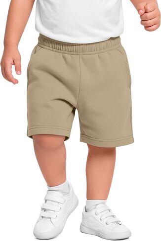 Yooo's Vivi Toddler Boys Cotton Shorts Pull on Elastic Waist Shorts with Pockets School Uniform Style Short for Boys 18m-5t in Kuwait
