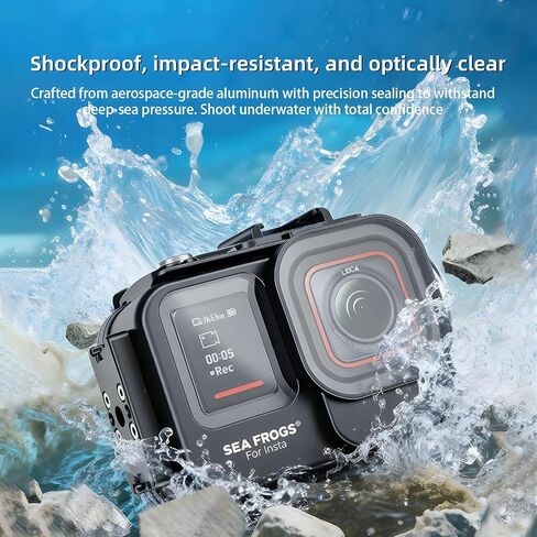 Sea frogs Camera Housing Compatible with Insta360 Ace Pro/Ace Pro 2 | Waterproof IPX8 Rated Depth 60m/ 197ft Dive Case for Snorkeling Scuba Surf in Kuwait