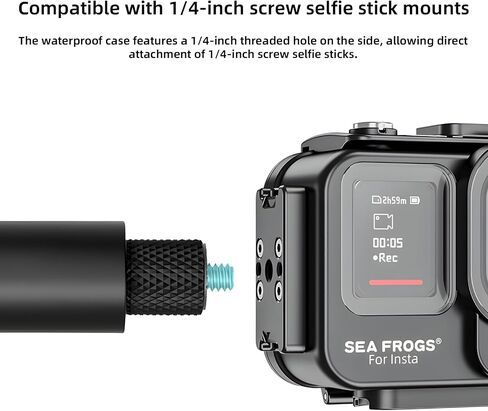 Sea frogs Camera Housing Compatible with Insta360 Ace Pro/Ace Pro 2 | Waterproof IPX8 Rated Depth 60m/ 197ft Dive Case for Snorkeling Scuba Surf in Kuwait
