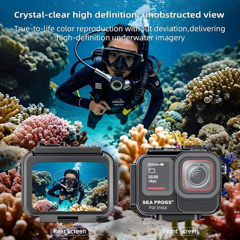 Sea frogs Camera Housing Compatible with Insta360 Ace Pro/Ace Pro 2 | Waterproof IPX8 Rated Depth 60m/ 197ft Dive Case for Snorkeling Scuba Surf in Kuwait