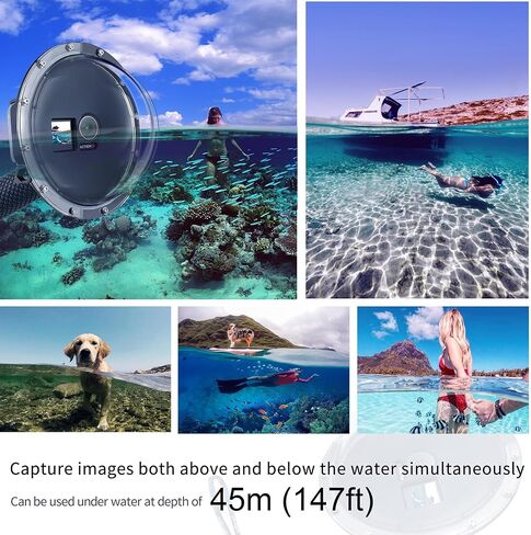 Underwater Dome Port Waterproof Case for DJI Osmo Action 5 Pro 4 3 | HD Dome Lens Cover with Floating Hand Grip for 147ft Scuba Diving Snorkeling and Split Photography in Kuwait