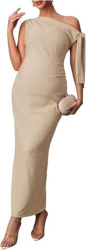 Floerns Women's Elegant Maternity Maxi Dress Sleeveless Off The Shoulder Formal Wedding Guest Dresses in Kuwait