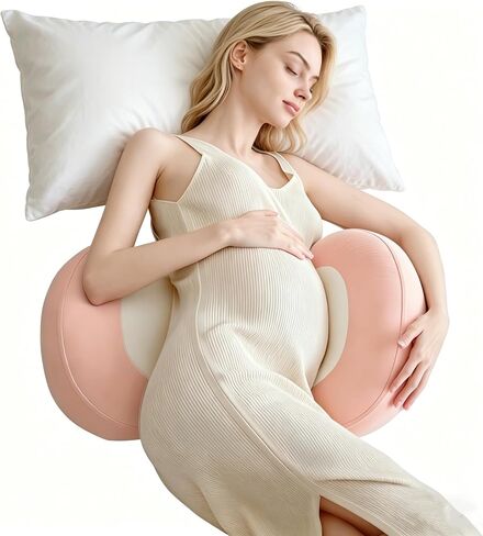 WYXunPlanet Pregnancy Wedge Pillow for Sleeping, Adjustable Maternity Side Sleeping Pillow for Pregnant Women, Ergonomic Back and Belly Support, Cooling&Skin-Friendly, Removable Washable Cover, Pink in Kuwait