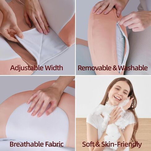 WYXunPlanet Pregnancy Wedge Pillow for Sleeping, Adjustable Maternity Side Sleeping Pillow for Pregnant Women, Ergonomic Back and Belly Support, Cooling&Skin-Friendly, Removable Washable Cover, Pink in Kuwait