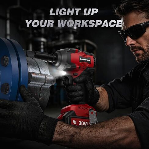 ARCCAPTAIN Cordless Impact Wrench 996Ft-lbs(1350N.m), 1/2 Inch High Torque Impact Gun, 20V 2x4.0Ah Batteries & Fast Charger, 3 Variable Speeds, LED Light, High-Rate Impact Driver for Truck/Car/Pickup in Kuwait
