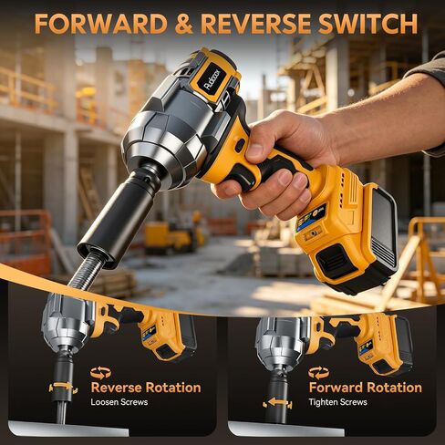 Impact Wrench Compatible with DeWalt Battery -1107Ft-lbs(1500N.m) | Impact Driver, 1/2" Impact Gun 3-Speed High Torque Power Tool for Home Car Pickup Truck RV Mower (No Battery) in Kuwait