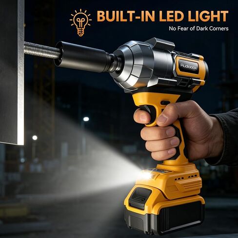 Impact Wrench Compatible with DeWalt Battery -1107Ft-lbs(1500N.m) | Impact Driver, 1/2" Impact Gun 3-Speed High Torque Power Tool for Home Car Pickup Truck RV Mower (No Battery) in Kuwait